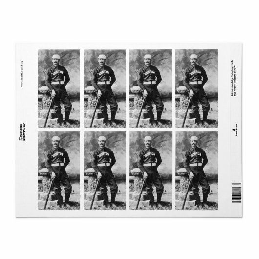  sportfoto, Boston Baseball Player Etiket (Full Sheet)