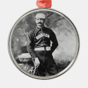  sportfoto, Boston Baseball Player Metalen Ornament
