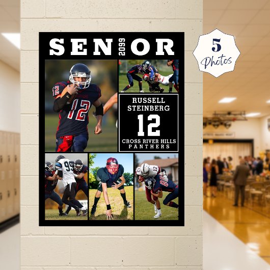 Sportfoto-collage voor eindexamenklas 5 middelbare poster