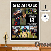 Sportfoto-collage voor eindexamenklas 5 middelbare poster