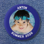 Sportfoto Deep Blue Border Ronde Button 5,7 Cm