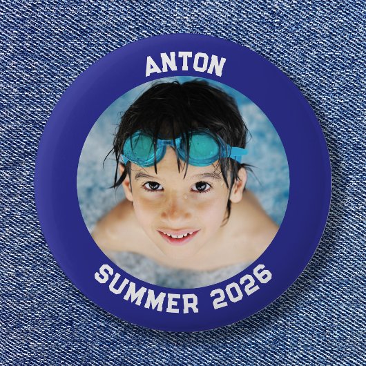 Sportfoto Diepblauwe Rand Ronde Button 5,7 Cm