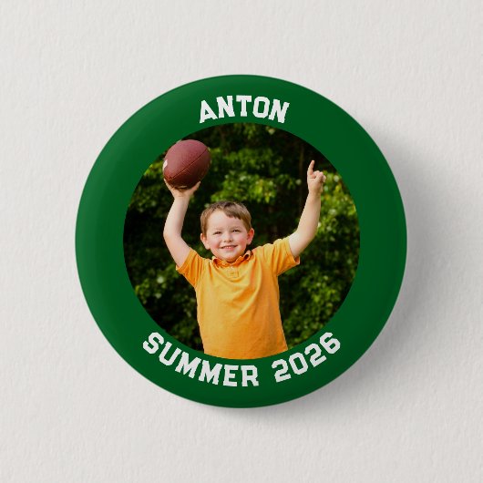 Sportfoto Forest Green Border Ronde Button 5,7 Cm (Voorkant)