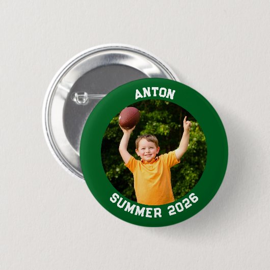 Sportfoto Forest Green Border Ronde Button 5,7 Cm (Voorkant /achterkant)