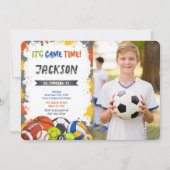 Sportfoto uitnodiging (Voorkant)