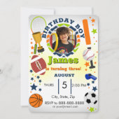 Sportfotoverjaardagsuitnodiging Kaart (Voorkant)