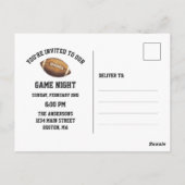 Sportgame Football Night Save Date Invitation Briefkaart (Achterkant)