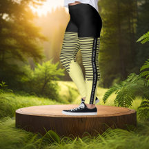 Sportgele Leggings met strepen - Geen limieten