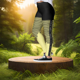 Sportgele Leggings met strepen - Geen limieten