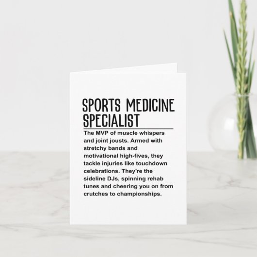 Sportgeneeskunde specialist kaart (Voorkant)