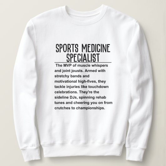 Sportgeneeskunde specialist trui (Design voorkant)