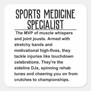 Sportgeneeskunde specialist vierkante sticker