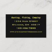 Sportgoederen Visitekaartje (Achterkant)