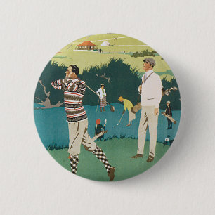  SportGolf in Schotland, Golfers Golfing Ronde Button 5,7 Cm