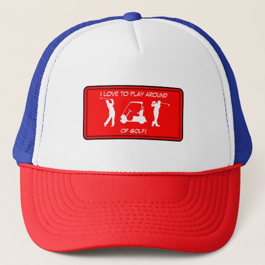 SportGolf White Silhouette Trucker Hat Pet (Voorkant)