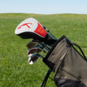 Sportgolfer Vrouw Red Silhouette Golfheadcover (Insitu)