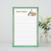 Sportgras Groen Kinder Lijnbrief Schrijfpapier (Staand voorkant)