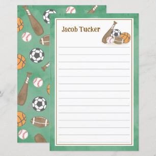 Sportgras Groen Kinder Lijnbrief Schrijfpapier