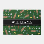 Sportgroene Golf Equipment Familienaam Deurmat (Voorkant)