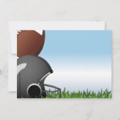 Sporthelm/Bal/Gras Voetbal Verjaardagsfeestje Bedankkaart (Achterkant)