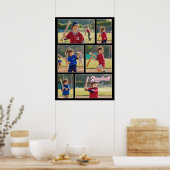 Sportherinnering Cadeau Aangepaste Honkbal Foto Co Poster (Keuken)
