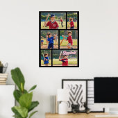 Sportherinnering Cadeau Aangepaste Honkbal Foto Co Poster (Thuiskantoor)