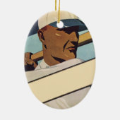  Sporthonkbalbatterij, stijlvolle kunst Keramisch Ornament (Achterkant)