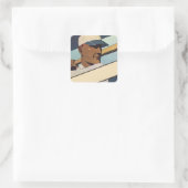  Sporthonkbalbatterij, stijlvolle kunst Vierkante Sticker (Tas)