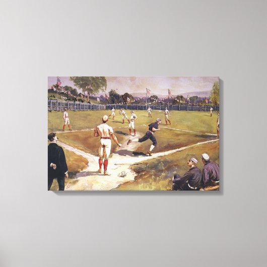  sporthonkbalspel van Henry Sandham Canvas Afdruk (Voorkant)