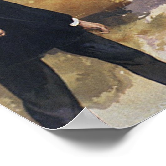  sporthonkbalspel van Henry Sandham Poster (Hoek)