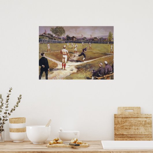  sporthonkbalspel van Henry Sandham Poster (Keuken)