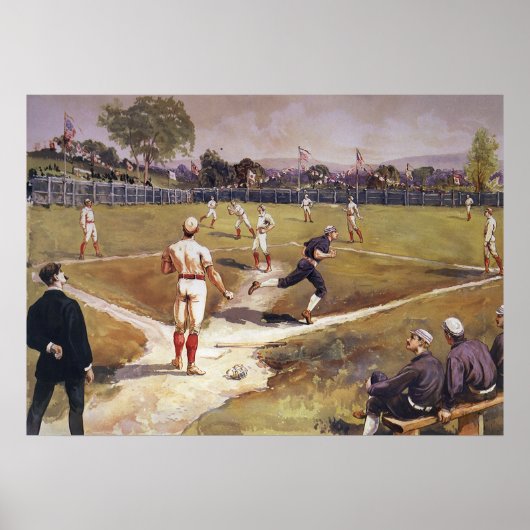  sporthonkbalspel van Henry Sandham Poster (Voorkant)