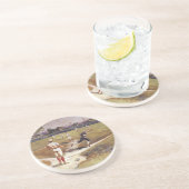  sporthonkbalspel van Henry Sandham Zandsteen Onderzetter (Zijkant)