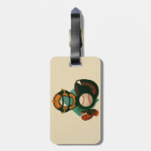 Sporthonkbalspeler, Catcher met Mitt Bagagelabel (Achterkant verticaal)