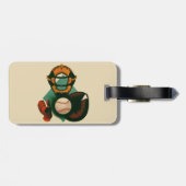 Sporthonkbalspeler, Catcher met Mitt Bagagelabel (Achterkant horizontaal)