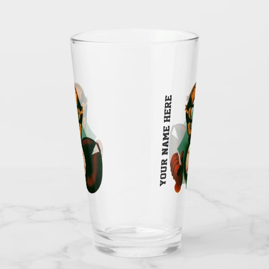 Sporthonkbalspeler, Catcher met Mitt Glas (Rechts)