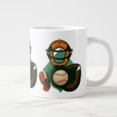  Sporthonkbalspeler, Catcher met Mitt Grote Koffiekop (Rechts)
