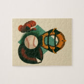Sporthonkbalspeler, Catcher met Mitt Legpuzzel (Horizontaal)