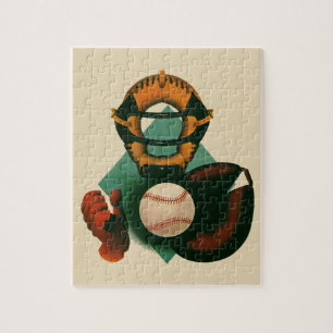  Sporthonkbalspeler, Catcher met Mitt Legpuzzel