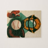 Sporthonkbalspeler, Catcher met Mitt Legpuzzel (Horizontaal)
