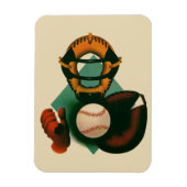  Sporthonkbalspeler, Catcher met Mitt Magneet (Verticaal)