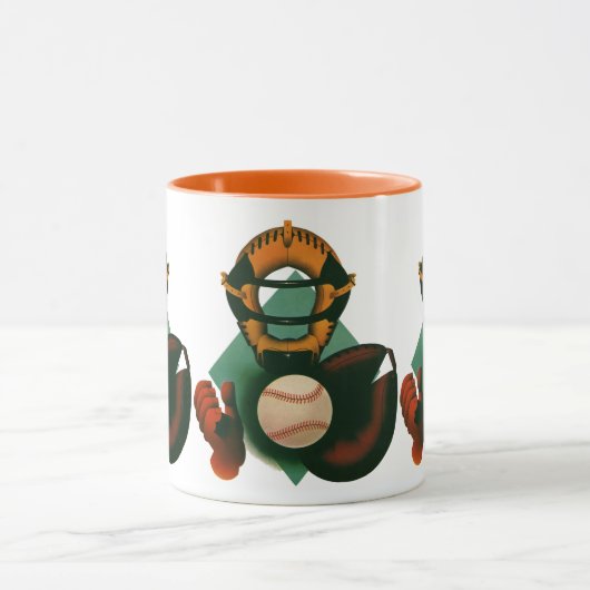 Sporthonkbalspeler, Catcher met Mitt Mok (Midden)