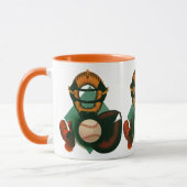  Sporthonkbalspeler, Catcher met Mitt Mok (Links)