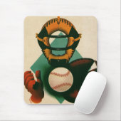  Sporthonkbalspeler, Catcher met Mitt Muismat (Met muis)