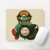  Sporthonkbalspeler, Catcher met Mitt Muismat (Met muis)