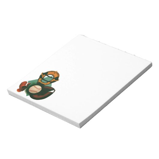 Sporthonkbalspeler, Catcher met Mitt Notitieblok (Linkerzijde)