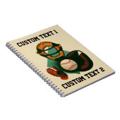  Sporthonkbalspeler, Catcher met Mitt Notitieboek (Rechterzijde)