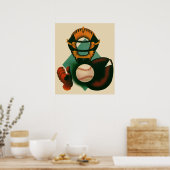  Sporthonkbalspeler, Catcher met Mitt Poster (Keuken)