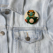 Sporthonkbalspeler, Catcher met Mitt Ronde Button 5,7 Cm (In situ)