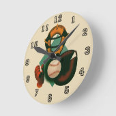  Sporthonkbalspeler, Catcher met Mitt Ronde Klok (Hoek)